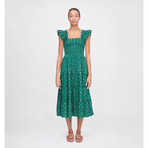 Hill House The Ellie Nap Dress in Emerald Trellis